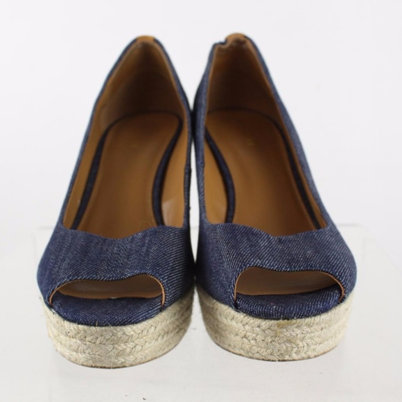 Coach Blaine Dark Wash Denim Peep Toe Wedge - Picture 3 of 7